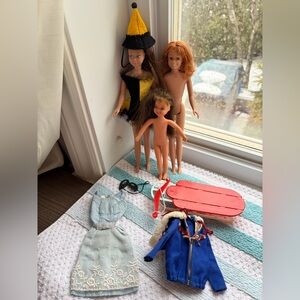 Mattel Dolls Lot - Skipper Scooter Tutti with clothes Barbie 60s Japan 🍓